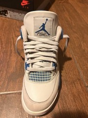 Jordan Air Jordan 4 Retro (GS) White/Blue Leather Sneakers 7Y HF4281 141