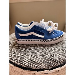 Vans Sk8-Low Reissue Blue White Checkered Sneakers Kids Size 3.0 500714
