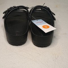 Cat & Jack Kids Black Double Strap Slide Sandals Youth Size 2