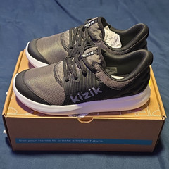 Kizik Kids Athens Mesh Low Top Lace-Up Athletic Sneakers Charcoal/Black US 3