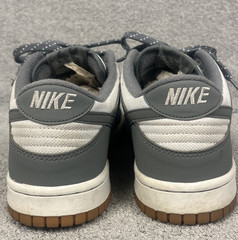 Nike Dunk Low FV0374-100 Gray White Gum Leather Unisex Kids Sneakers 7Y