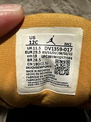 Nike Air Jordan Dub Zero Black University Gold DV1359-017 Size 12C Toddler