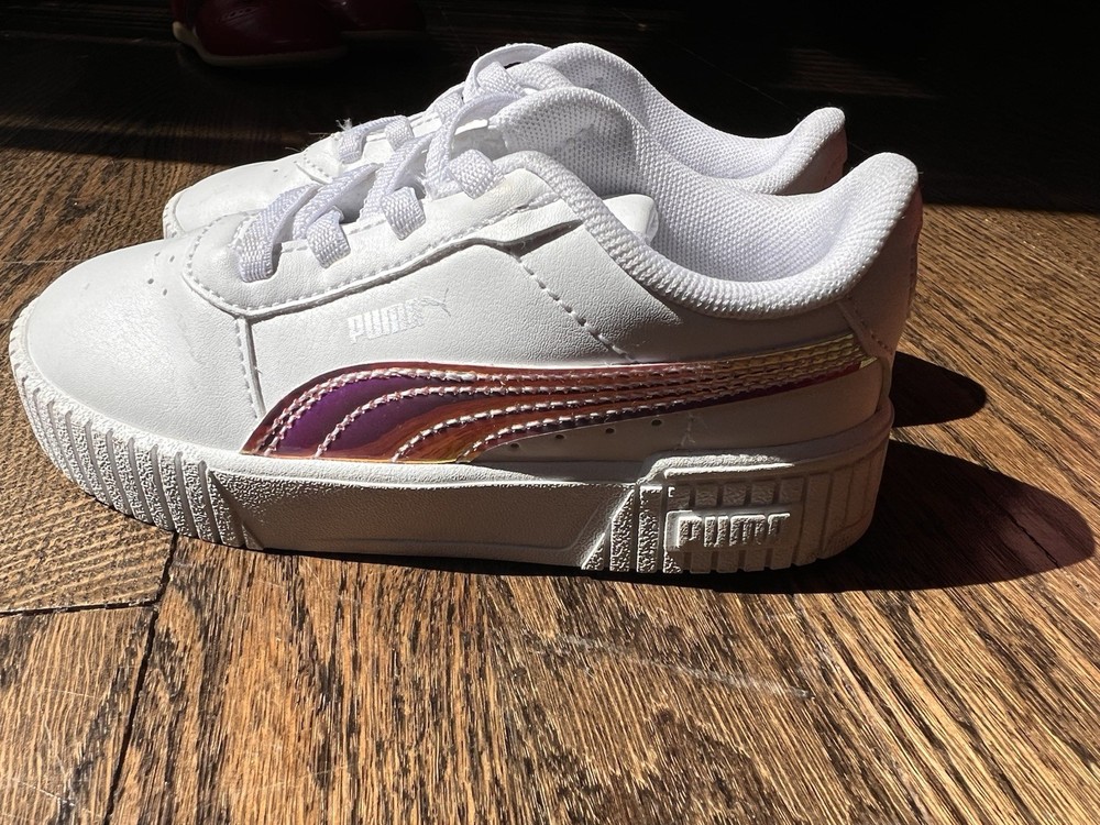 PUMA Carina 2.0 Holo AC Inf Sneaker White Purple Silver US 9C 387989-01