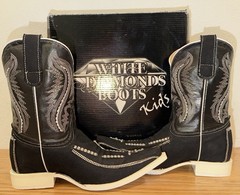 White Diamonds Kids Cross Pointed Toe Western Boots size 20 mx US 13