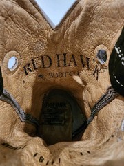 Redhawk Western Pull-On Mid-Calf Boots Embroidered Square Toe Kids Size 11