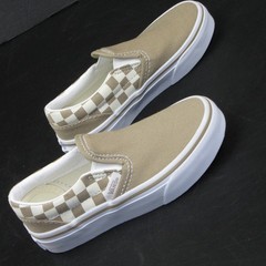 Vans Youth Size 11 Checkerboard Tan and White Kids Slip Ons New without Box