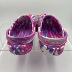 Crocs Classic Marbled Glow Clogs Juniors 3 Pink Purple Tie Dye Slip On Shoes