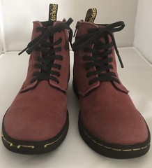 Dr. Martens Marley Canvas Red Zip Up Boots Size 2 Youth Unisex