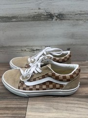 Vans Juniors Size 6 EUR 38 Old School Checkerboard Low-Top Sneakers Beige