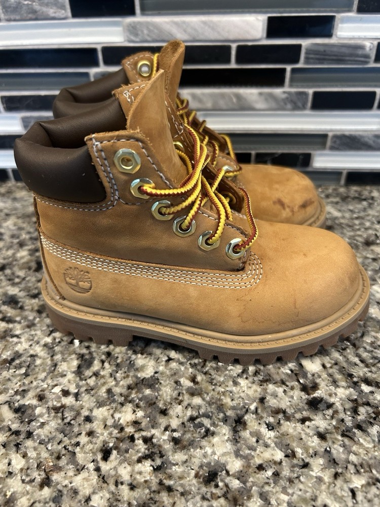 Timberland 6-In Premium Waterproof Wheat Boots Toddler Sz 8.5 Wheat Nubuck 12809