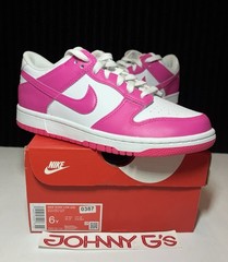 Nike Dunk Low White Pink Laser Fuchsia Sneaker SIZE 6Y FB9109-102 NEW