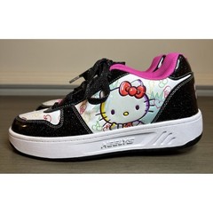 Heelys Girls Hello Kitty Skate Shoes Black Pink White Roller Sneakers Youth 6