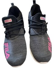 Fila Black Pink White Slip On Sneaker Shoes Kids Size US 3 1/2