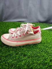 Converse All-Star Sneakers 640578F Double Tongue Grey Pink Neon Youth Kids Sz 11