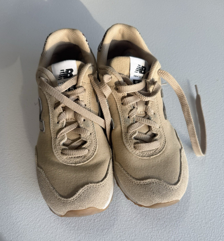 New Balance 515 Unisex Kids Beige Suede Low Top Lace-Up Sneakers US 7.5 W