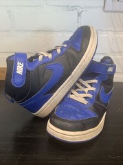 Nike Court Borough Kids Black and Blue Mid Size 13 C – DM8873-001 Tennis Shoe