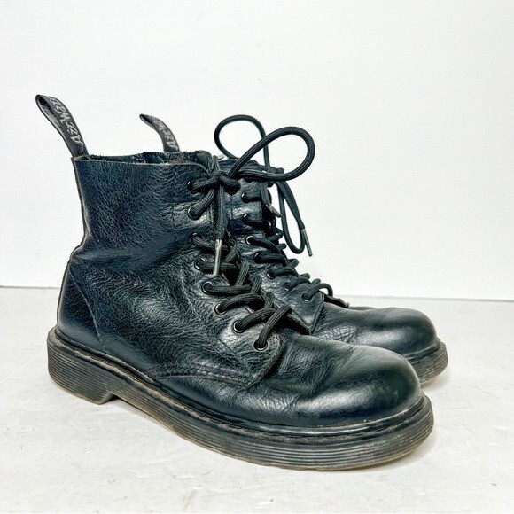 Dr. Martens 1460 Pascal Mono J Combat Boots Black Leather Size 3 Kids