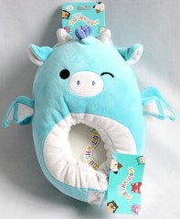 Squishmallows Slippers Youth Size 2-3 Blue Sparkly Tatiana Dragon 805992