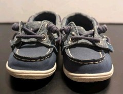 sperry kids toddler shoresider Jr size 7m blue denim dot