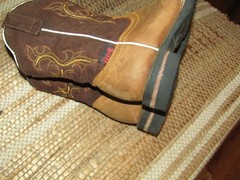HP Mexico Square Toe Cowboy Western Boots Brown Kids size 12.5 Mex 19.5 side zip