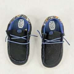 Hey Dude Wally Funk Splatter Black Comfort Kids Slip-On Size 9.5