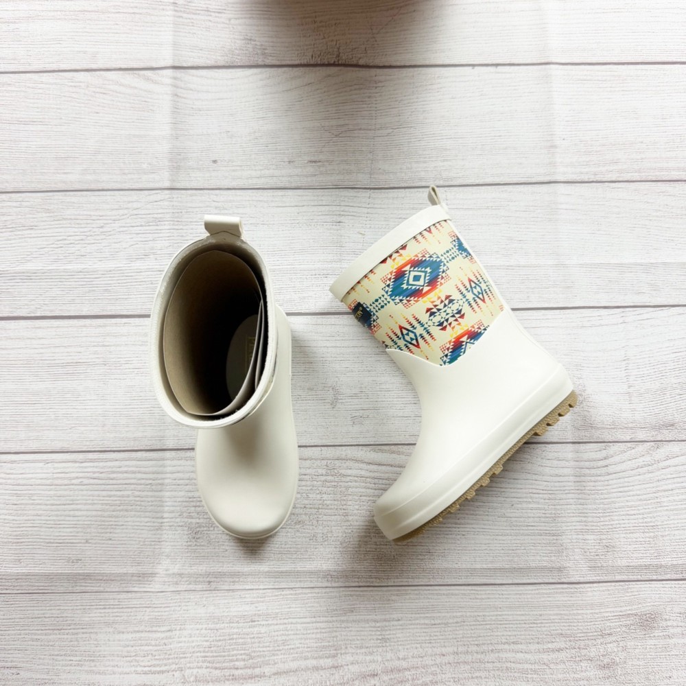 Pendleton Pilot Rock Kids Mid Rain Boots Durable Waterproof Aztec NWT NIB 9-10