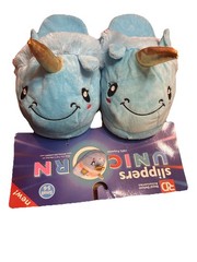 NEW! Blue Unicorn Slippers Size Small 5/6 By Royal Deluxe 100% Polyester