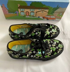 Vans The Simpsons Glow in Dark Bart Toddler Sz 1 Skateboard Skeleton Atom