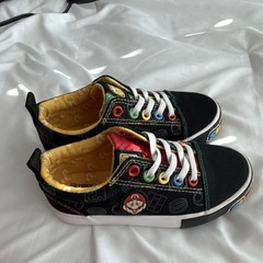 Ground Up Super Mario Black Multicolor Sneakers Unisex Kids Size 12 Lace-Up