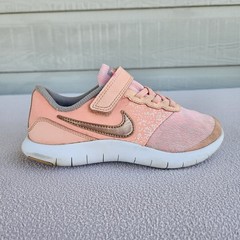 Nike Flex Contact TDV Hook & Loop Sneaker SZ 1Y Pink Rose Gold 917938-600