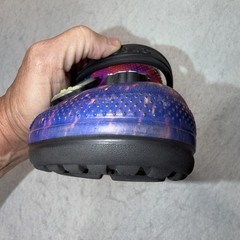 Crocs Classic Lined Clogs Kids C11 Galaxy Space Print Alien Jibbitz Black Fleece