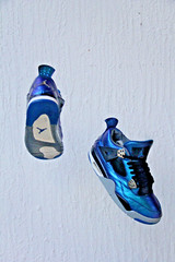 Retro Air Jordan 4 OG „Photon Blue“ Metallic‘ 1-of-1 Custom -Lions Rams NFL-