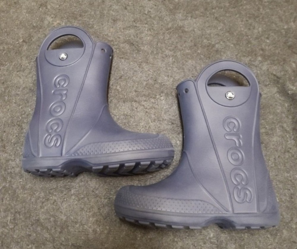 Crocs Handle It Lightweight Rain Boots Size J3 Blue Kids