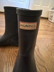 Hunter Kids First Classic Rain Boots Matte Black Rubber Size US 3 UK 1 EU 33