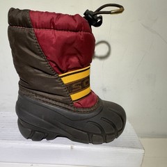 SOREL Cub Brown Maroon Insulated Waterproof Winter Snow Boots Toddler Size 7
