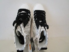 Art Class Kids Blakely High-Top Side Zip Fashion School Sneaker White Stars Sz 1