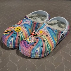 Crocs Baya Juniors 3 Lined Pastel Swirl Out of this World II Clogs Shoes