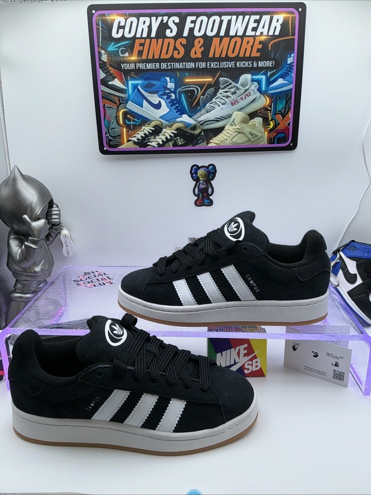 Size 6 (GS) – adidas Campus 00s Low Black White Gum – Womens 7 Boys 6