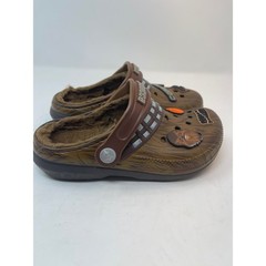 Crocs Star Wars Chewbacca Lined Clogs Kids Brown Faux Fur Jibbitz size 1