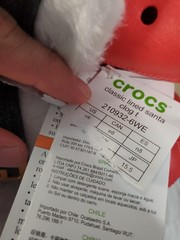 Crocs Classic Lined Clogs Sandals Sz 8 C8 Red Round Toe Slip-On Christmas