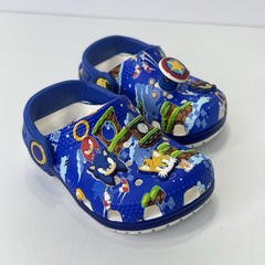 Crocs Sonic the Hedgehog Kids Blue Classic Clog With Jibbitz Charms Size C 5