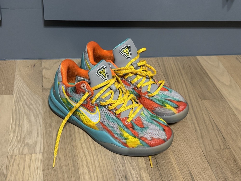 Nike Kobe 8 Venice Beach Multicolor Basketball Sneakers Kids 5.5