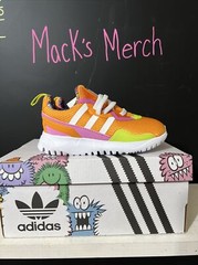 Adidas Originals Kevin Lyons Flex El Orange/White/Pink/Navy Kids Shoes Size 8.5k