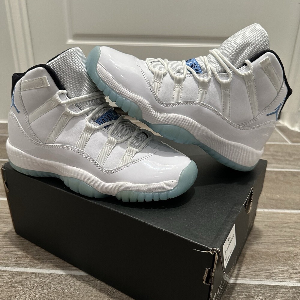 NIKE AIR JORDAN 11 RETRO BG WHITE-LEGEND BLUE SZ 4.5Y-WOMENS SZ 6 [378038-117]