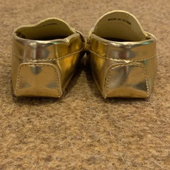 Trumpette Metallic Gold Kids Moccasins Size 3