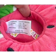 Squishmallows Wanda Watermelon Plush Slippers Pink/Green Girls 7-8