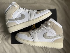 Jordan 1 Mid SE Craft Inside Out Tech Grey GS FB9142-120 White Grey Beige 6Y