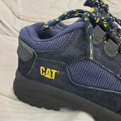 Cat Caterpillar Industrial Work Shoes Blue Leather Youth 6.5 Womens 8