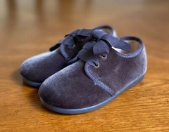 Children’s Classics Spanish Velvet Unisex Blucher Flats Made In Spain