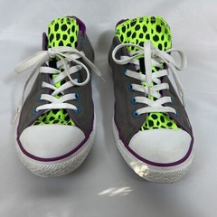 Converse All Star Junior Size 6 Charcoal Gray Double Leopard Tongue 640544F